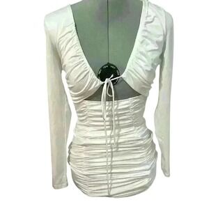 That's so fetch white long sleeve mini dress